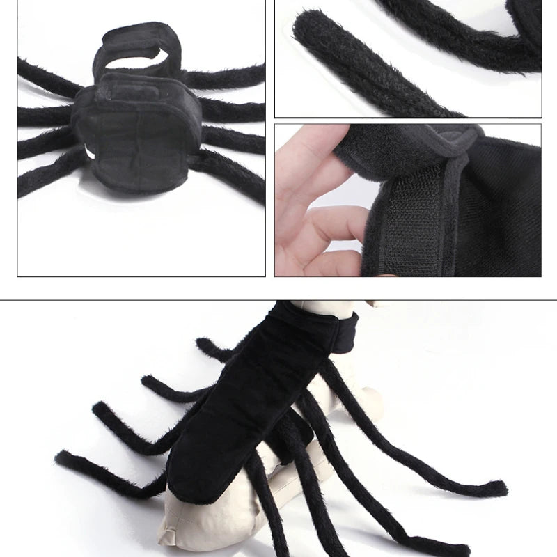Pet Halloween Spider Outfit – Funny Chest & Back Costume for Cats/Dogs
