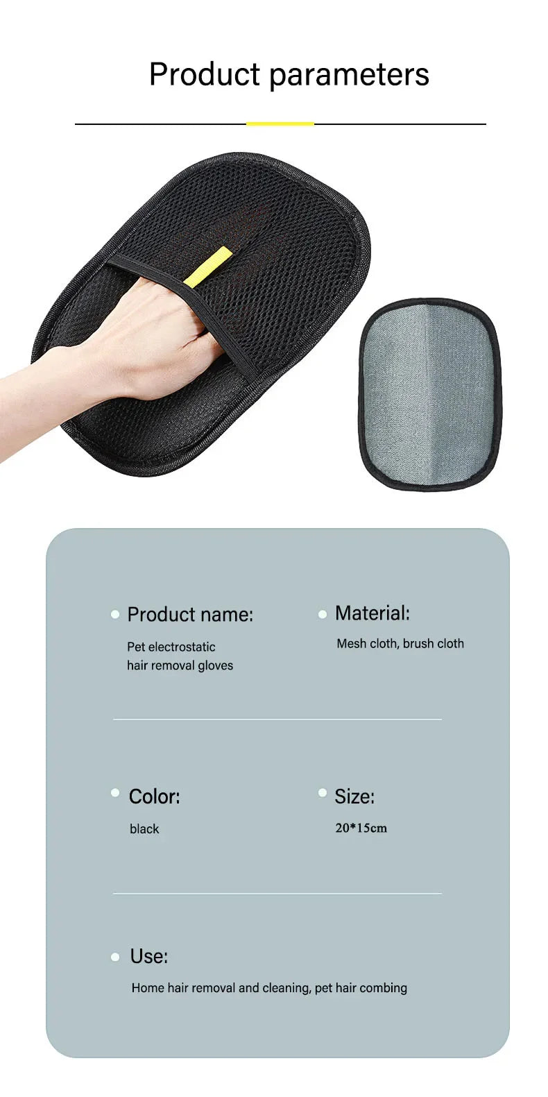 2-in-1 Pet Grooming Gloves & Static Hair Remover Brush – Dog & Cat Hair Removal from Sofa, Carpet, Clothes