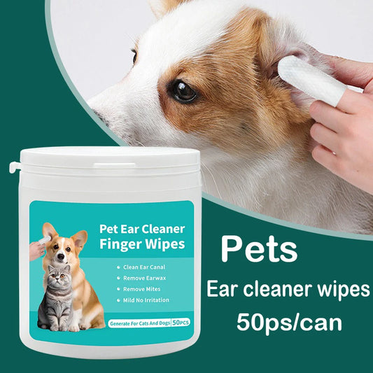All-in-One Pet Ear Cleaning Wipes – Mite Removal, Wax & Odor Control