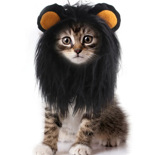 Lion Mane Wig Costume for Small Dogs & Cats – Funny Pet Halloween Cosplay Hat