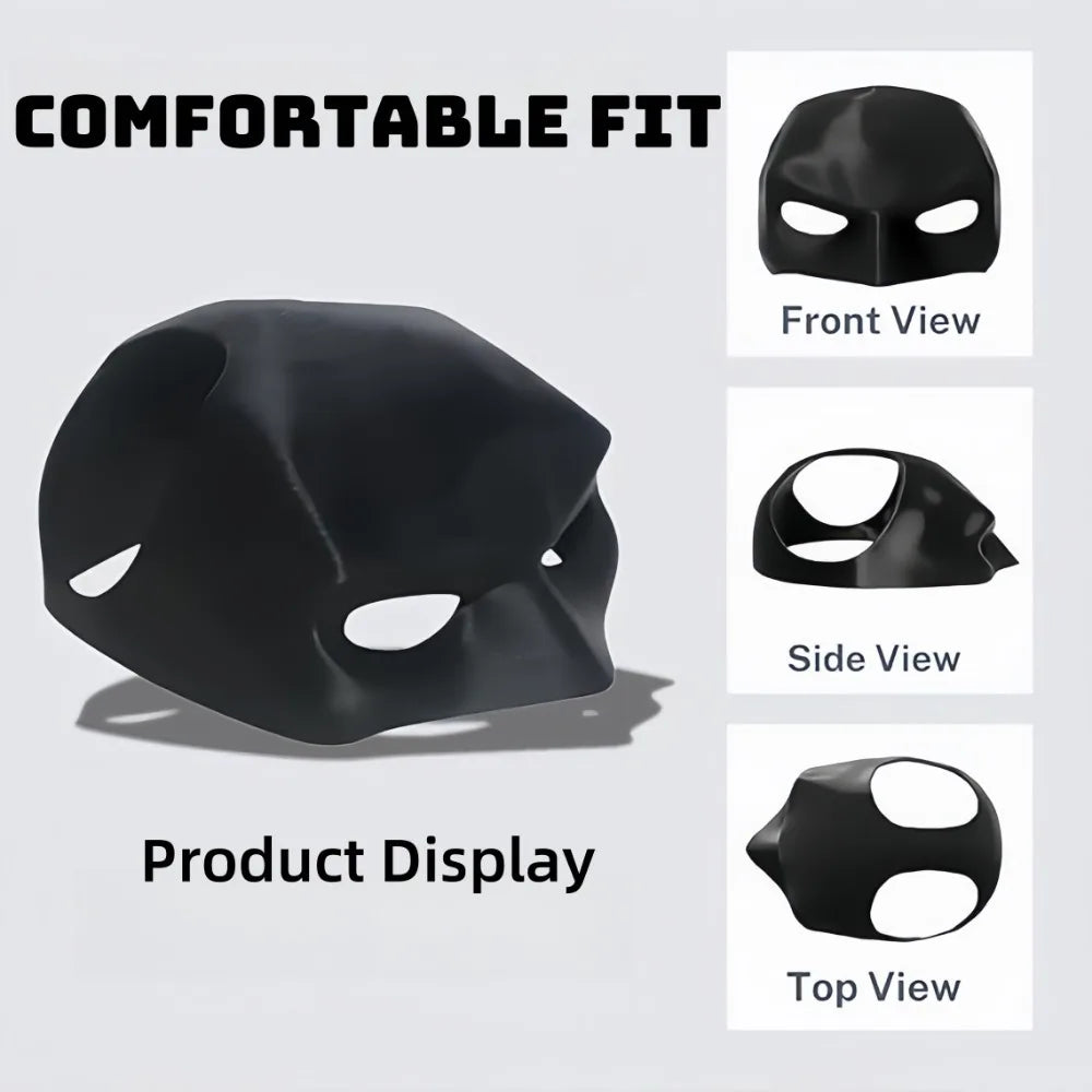 Black Bat Cat Avenger Halloween Mask – Matte Superhero Costume for Cats