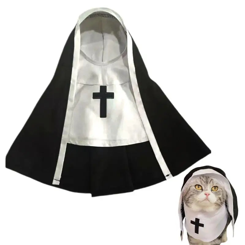 Funny Nun Costume for Dogs & Cats – Halloween Pet Cosplay Outfit