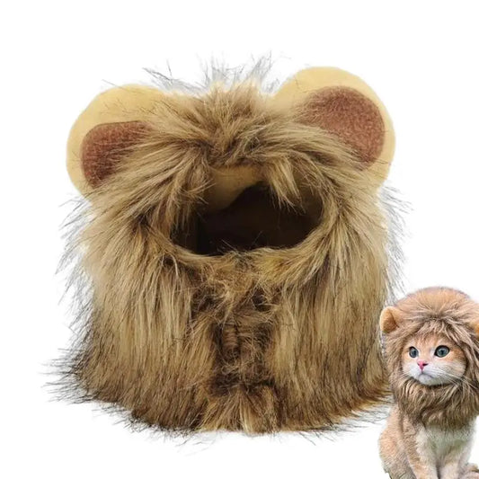 Lion Mane Wig for Cats & Small Dogs – Pet Halloween Costume & Cosplay Prop
