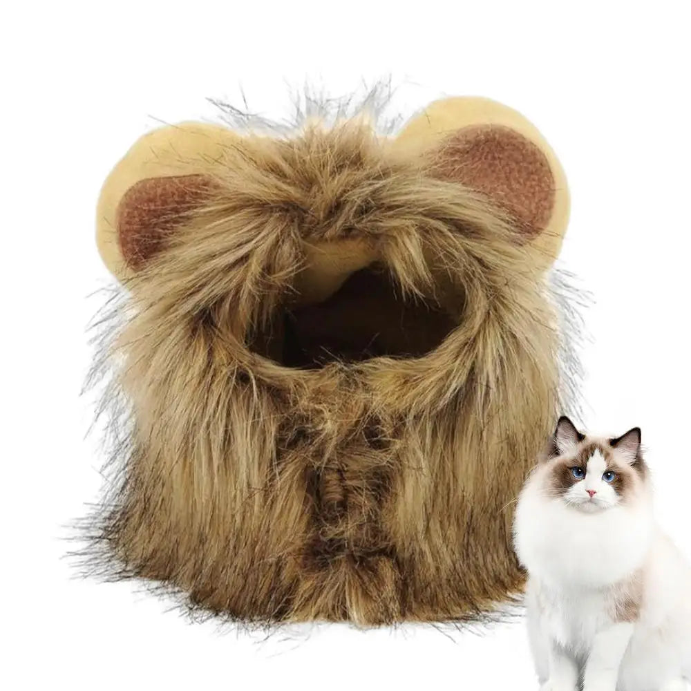 Lion Mane Wig for Cats & Small Dogs – Pet Halloween Costume & Cosplay Prop