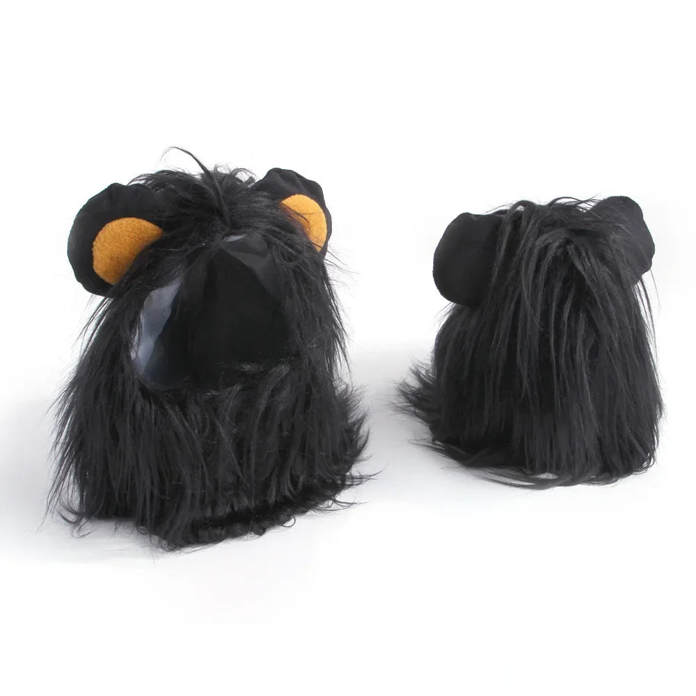 Lion Mane Wig Costume for Small Dogs & Cats – Funny Pet Halloween Cosplay Hat